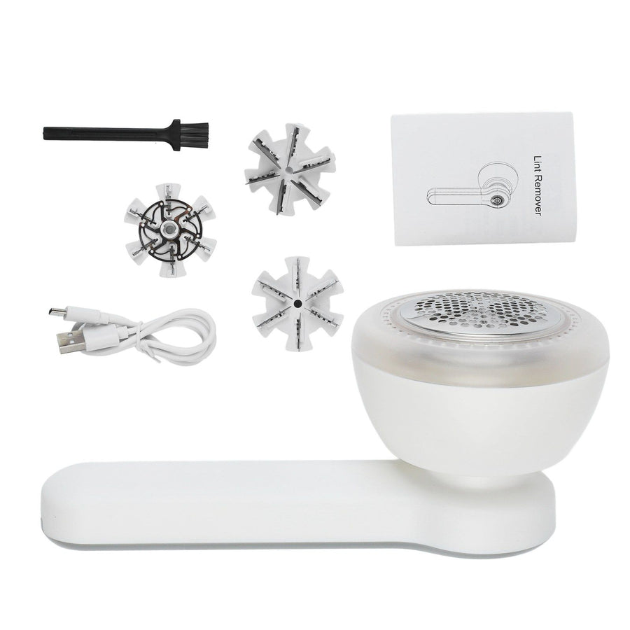 Lint Remover Light Weight USB Powered Lint Shaver White Rechargeable Fabric Shaver for Home Travel Office