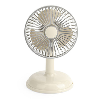 Small Electric Fan Simple Portable Vintage Pure Color USB Charging Little Fan for Summer Light Yellow