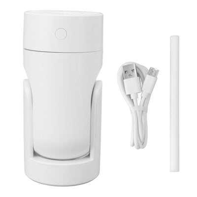 Portable Mini Humidifier USB Automatic Rotating Super Quiet Small Desktop Cool Mist Humidifier for Bedroom Office Car Travel White