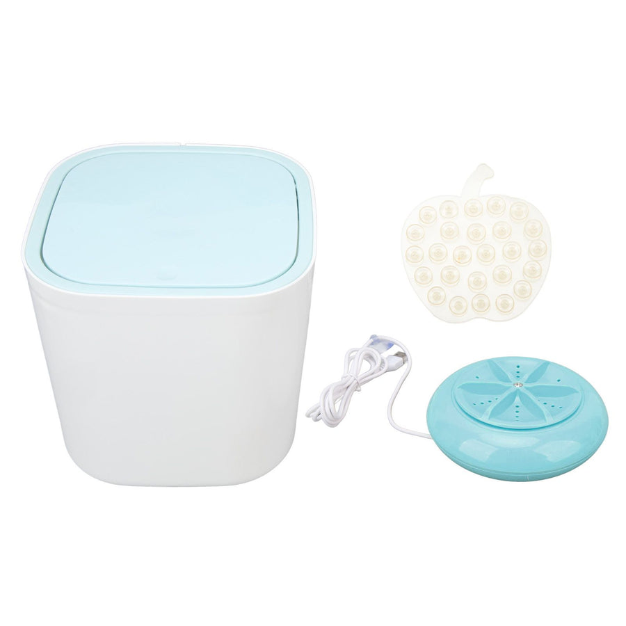 Portable Mini Washing Machine Ultrasonic USB Desktop Washer for Underwear Socks Baby Clothes Travel 3.8L 5V Blue