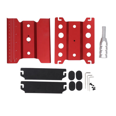 RC Car Work Stand Aluminum Repair Workstation Model Repair Table With Accurate Scale 360 Degree Rotation Red