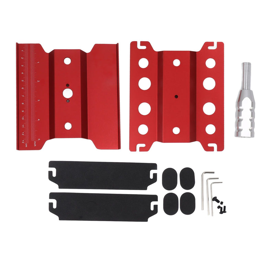 RC Car Work Stand Aluminum Repair Workstation Model Repair Table With Accurate Scale 360 Degree Rotation Red