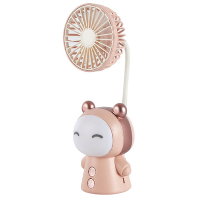 Mini Handheld Fan Portable USB Rechargeable Fan ABS Foldable Desk Fan for Home Travel Office Library Pink