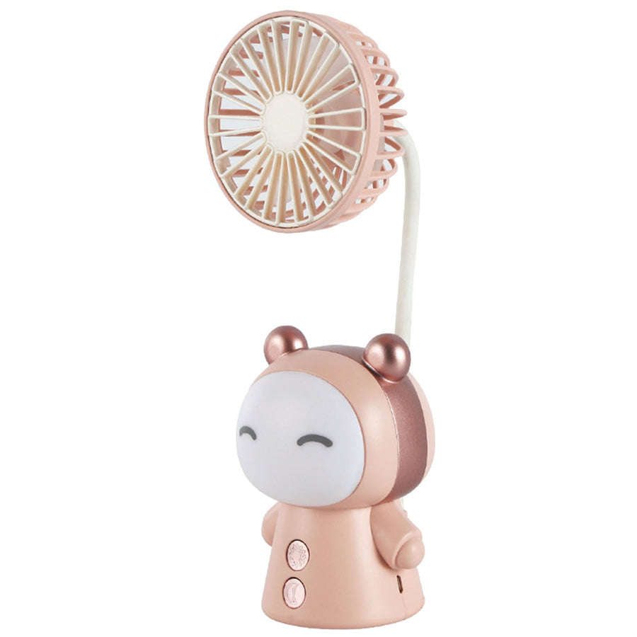 Mini Handheld Fan Portable USB Rechargeable Fan ABS Foldable Desk Fan for Home Travel Office Library Pink