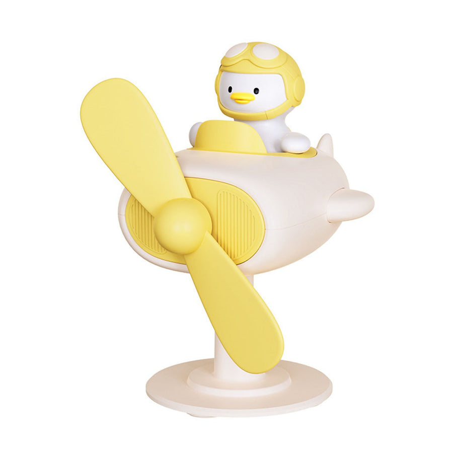 Clip On Fan Portable Small Fan with Cord Powered Small Fan with Sturdy Clamp Mini Table Fan Personal Desk Fan Duck Shape Yellow