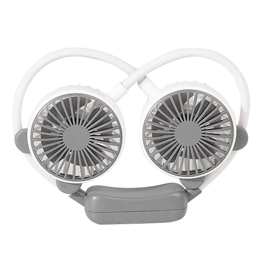 Portable Neck Fan Bendable Wearable USB Rechargeable Hand Free Mini Hanging Fan for Office Travel White