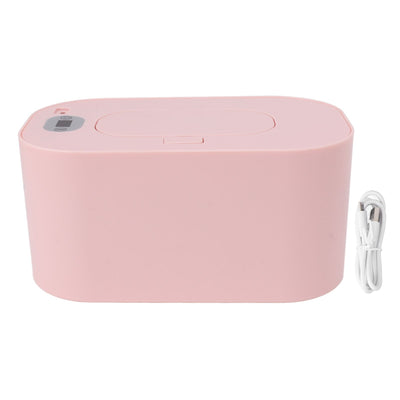 Baby Wipe Warmer USB Constant Temperature Portable Wipe Heater Temperature Adjustment Warm Keeper Dispenser 5V Pink