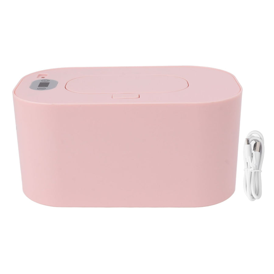Baby Wipe Warmer USB Constant Temperature Portable Wipe Heater Temperature Adjustment Warm Keeper Dispenser 5V Pink