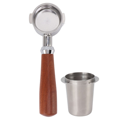 51mm Coffee Bottomless Portafilter 2 Ears Detachable Coffee Portafilter with Coffee Powder Picker for 51mm Coffee Machines Silver