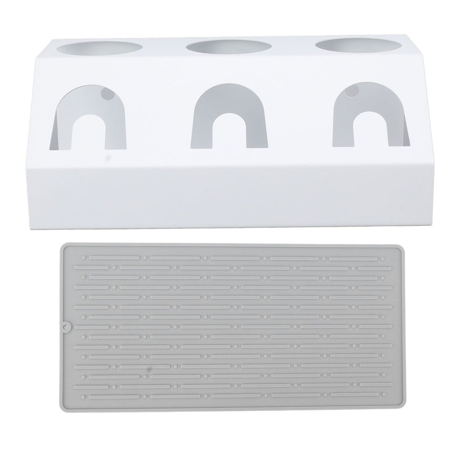 Soda Bottle Holder 3 Holes Soda Bottle Draining Stand Soda Accessories With Silicone Pad White