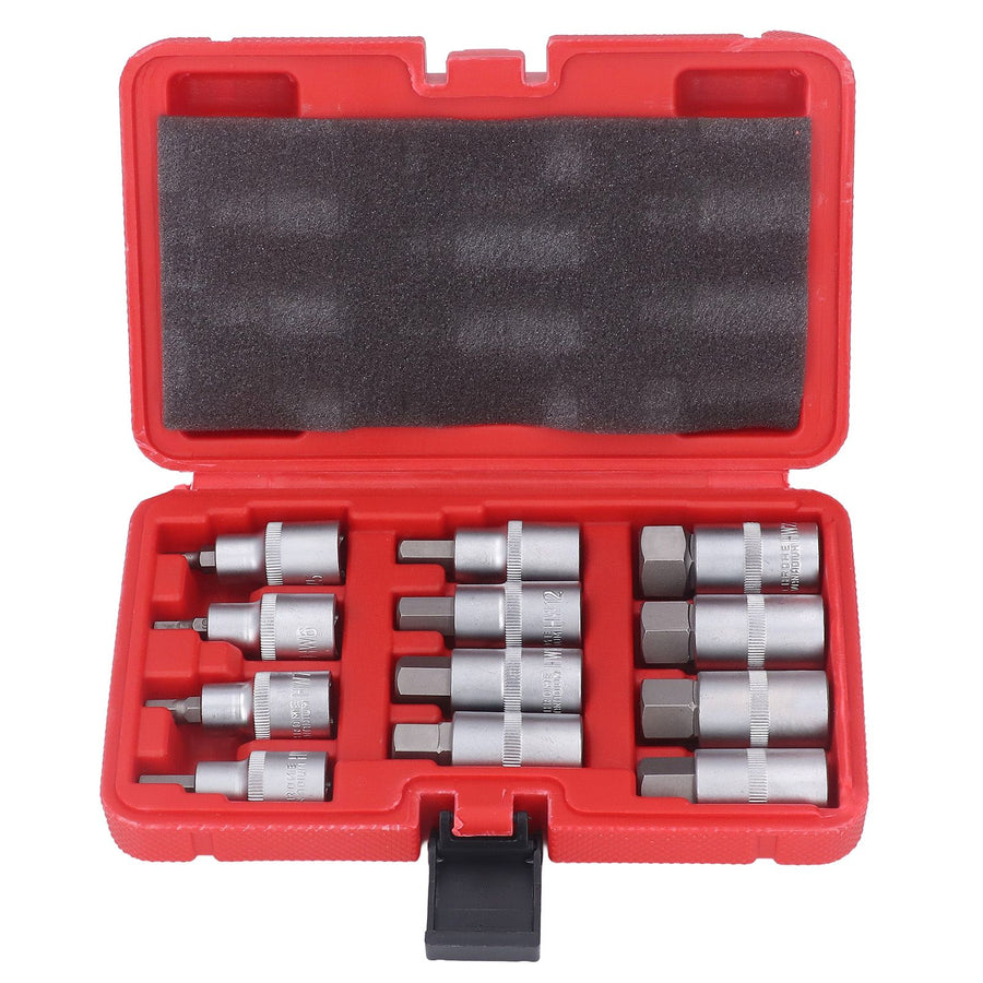 12PCS Drive Socket Set Steel High Hardness Wear Resistant 1/2in Drive Master Impact Socket Set for Auto Repair