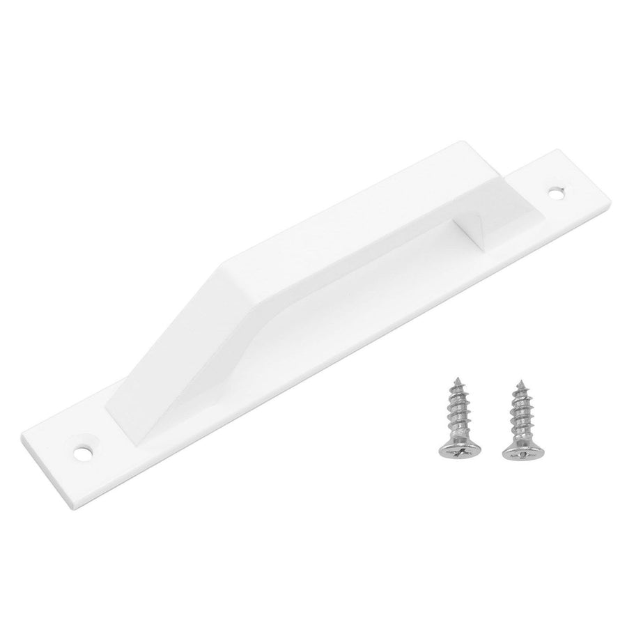 Sliding Door Handle Metal Electroplating Cabinet Barn Door Pull Handle with Mounting Screws White