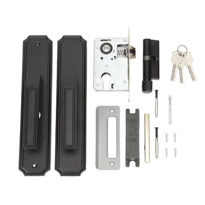 Door Handle Strong Aluminium Alloy Antioxidant Easy Mounting Straight Door Lever with 3 Keys for Repair Replacement