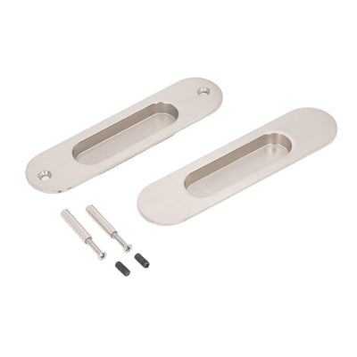 Sliding Door Handles Set Smoothing Surfaces Aluminum Alloy Closet Door Finger Flush Pull