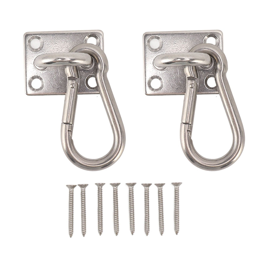 200kg Outdoor Swing Hook Set with Square Door Buckle Spring Hook 304 Stainless Steel Hammock Hook Set for Porch Yoga
