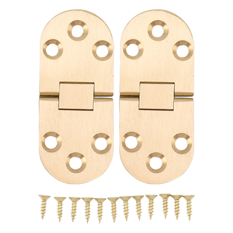 2 Sets Folding Flip Top Hinge Rustproof Round Edge 180 Degree Brass Flap Hinge with Screws for Folding Table Sewing Machine 2.5mm/0.10in