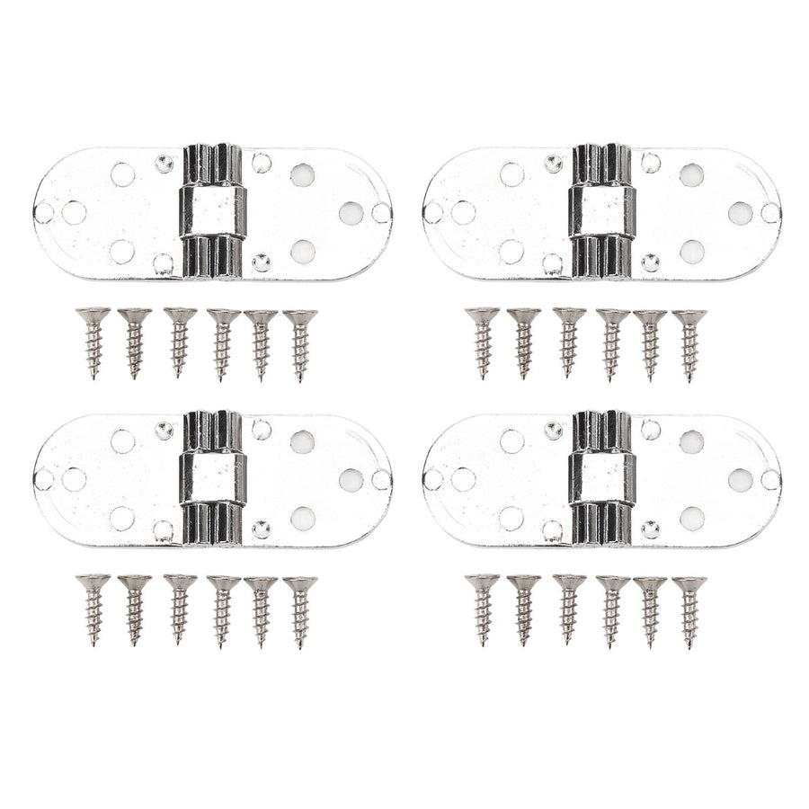 4 Sets 180 Degree Flap Hinge 0.09in Thickness Metal Folding Flip Top Hinge for Folding Table Sewing Machine Bright Chrome