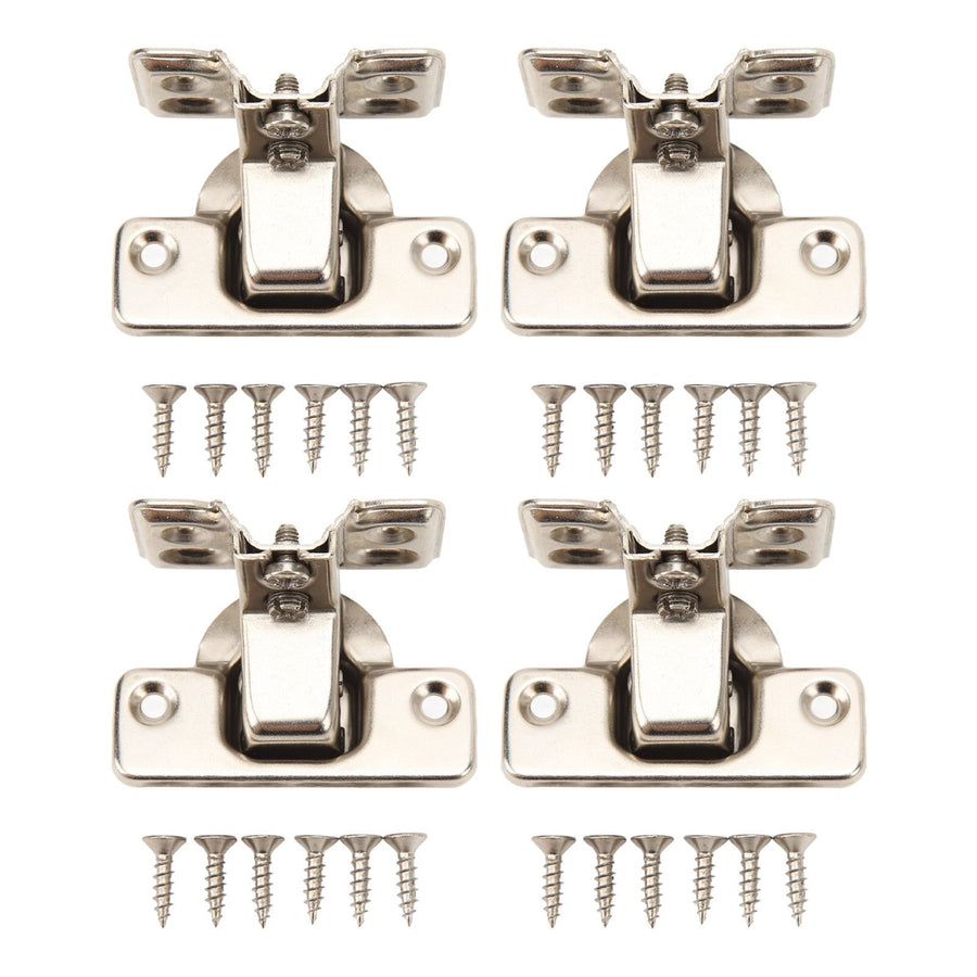4PCS Cabinet Hinge with 4 Hole Base Cold Rolled Steel Short Arm Cupboard Hinge for Kitchen Bedroom