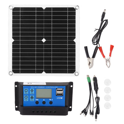 12W 12V Solar Panel Kit Semi Flexible Monocrystalline IP65 Waterproof Portable Solar Charger with 100A Controller for RV