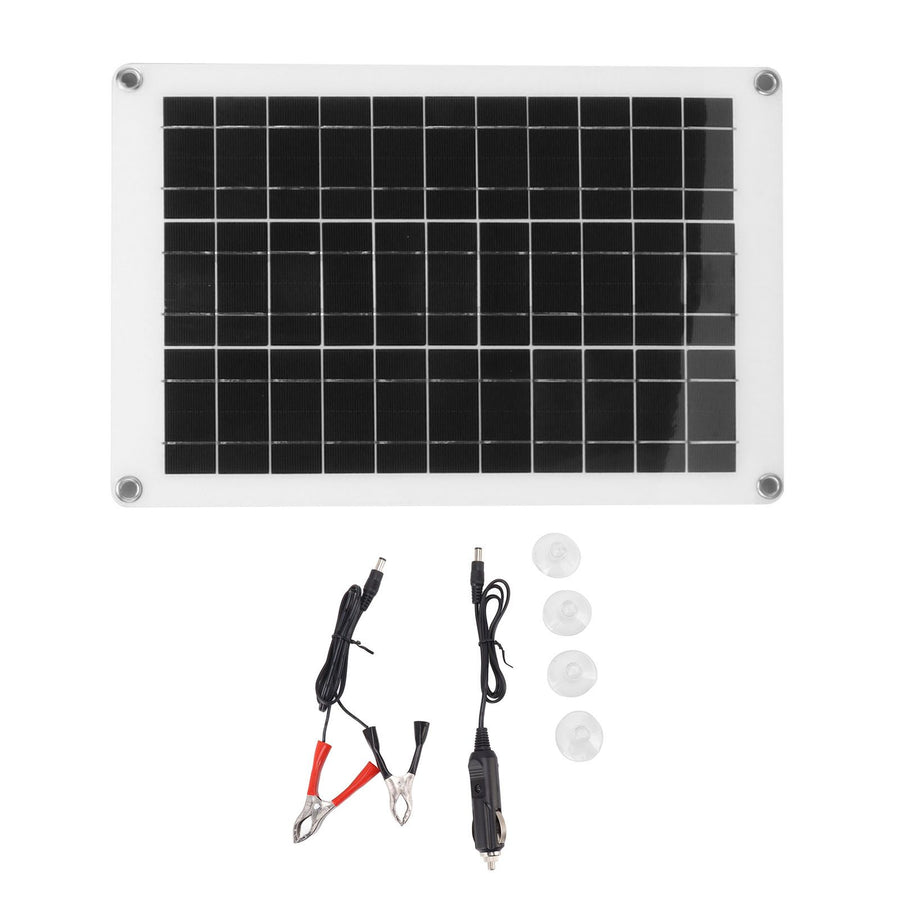 Solar Panel Kit Polycrystalline Silicon Waterproof Solar Panel Flexible Photovoltaic Panel Dual USB 20W 18V