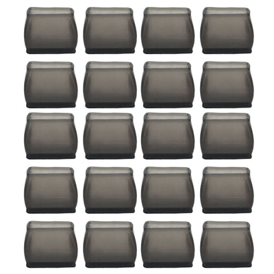 20 Pcs Chair Leg Floor Protector Rectangular Transparent Black Felt Mat Scratch Proof Reduce Noise Table Leg Cover S