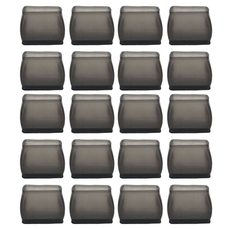 20 Pcs Chair Leg Floor Protector Rectangular Transparent Black Felt Mat Scratch Proof Reduce Noise Table Leg Cover S