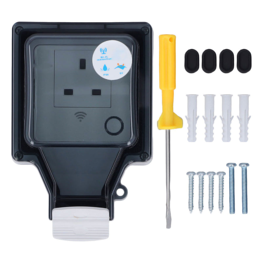 Wifi Smart Socket IP66 Waterproof Support Voice Control Timing 86 Type Outdoor Smart Outlet UK 110‑250V SNW S