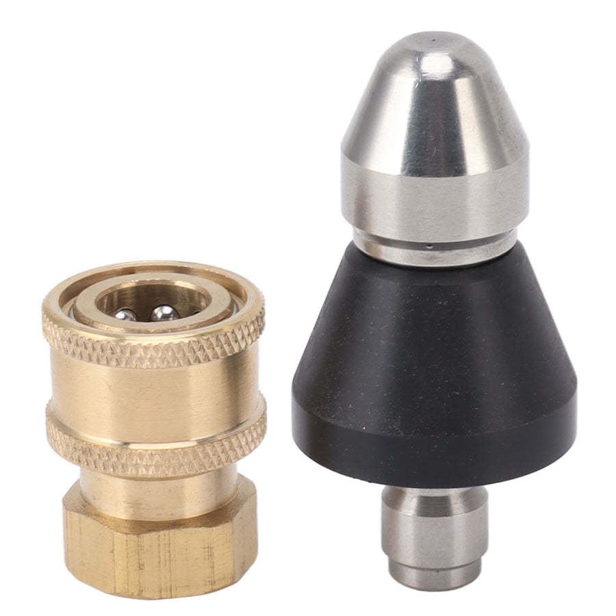 G1/4 Sewer Pipe Cleaning Nozzle Stainless Steel Durable G3/8 Female Thread Adapter Pressure Sewer Jetter Nozzle