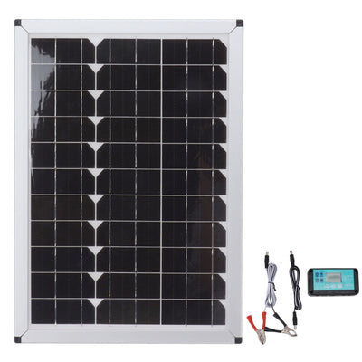 100W 18V Solar Panel Battery Charger Kit Monocrystalline Silicon Solar Panel with Dual USB Controller for Car RV Marine Boat
