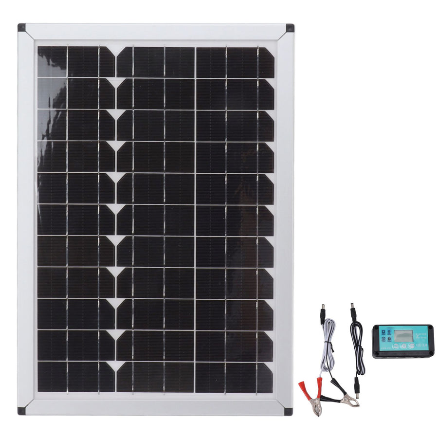 100W 18V Solar Panel Battery Charger Kit Monocrystalline Silicon Solar Panel with Dual USB Controller for Car RV Marine Boat