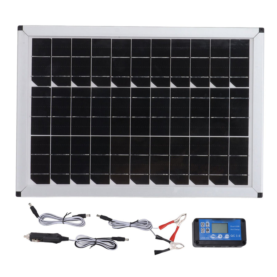 100W 18V Portable Solar Panel Kit 100 Watt 18 Volt Monocrystalline Portable Solar Panel for Automobiles Ships Airplanes Outdoor Agriculture Planting Tourism
