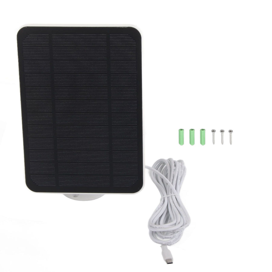 4W 5V Solar Panel for Arlo for Ring for Blink Security Camera IP65 Waterproof Solar Charger with 360 Degree Adjustable Bracket White