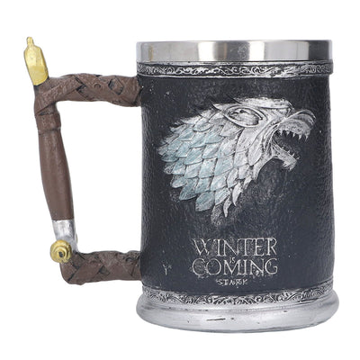 Stainless Steel Liner Mug Resin Decorative Hand Painted Beer Cup for Home Bar KTV Restaurant Large