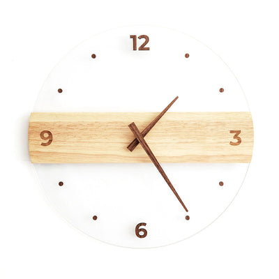Wall Clock Silent Round Decorative Modern Acrylic Panel Hanging Clock for Living Room Bedroom Office