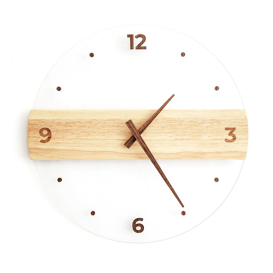 Wall Clock Silent Round Decorative Modern Acrylic Panel Hanging Clock for Living Room Bedroom Office