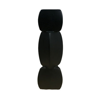 Lotus Root Shaped Vase Ingenious Pure Color Ceramic Decorative Flower Vase for Living Room Bedroom Office Black Large