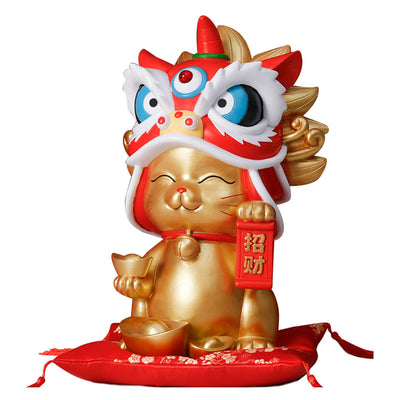 Fortune Cat Figure Ornament Fortune Cat Saving Pot Coin Bank Decoration for Shop Office Gold
