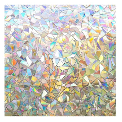 45x200cm Decorative Window Privacy Film 3D Rainbow Window Film Static Cling Window Sticker