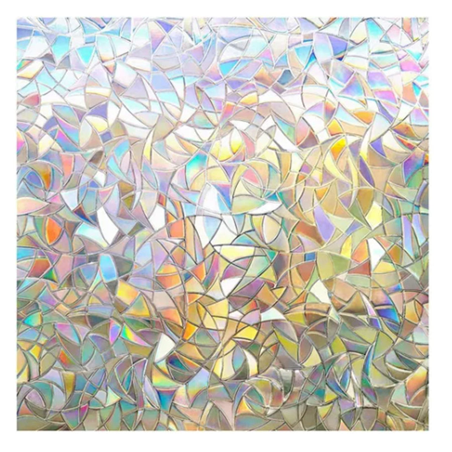 45x200cm Decorative Window Privacy Film 3D Rainbow Window Film Static Cling Window Sticker
