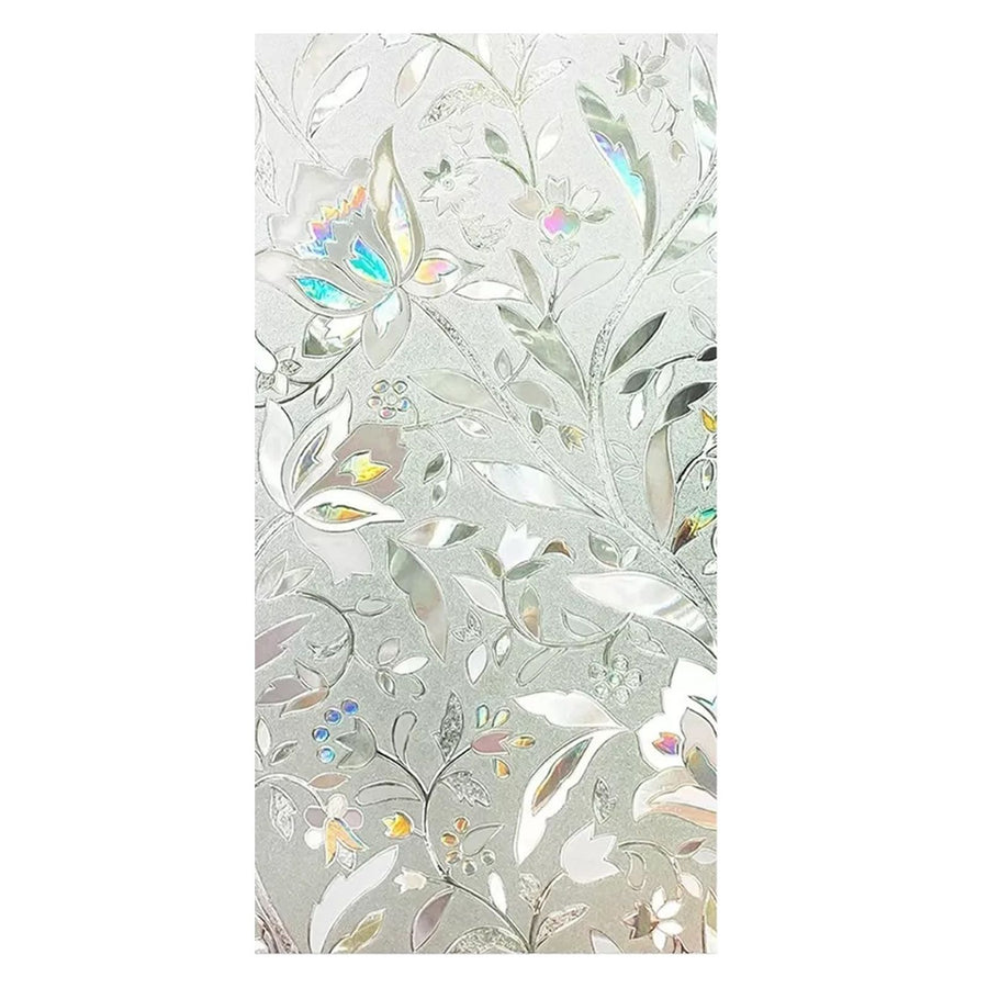 60x300cm 3D Tulip Pattern Self Adhesive Window Privacy Film Static Cling Window Sticker for Home Office