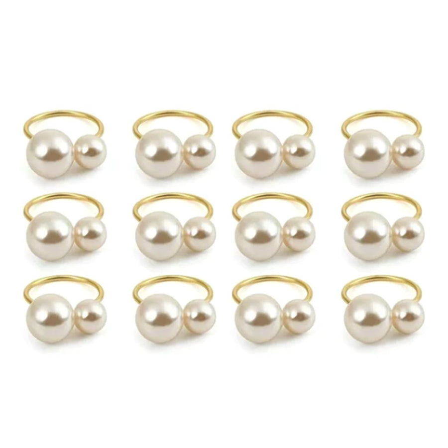 12pcs Napkin Ring Washable Decorative Exquisite Metal Napkin Ring Buckle for Wedding Party Banquet Christmas Dinner