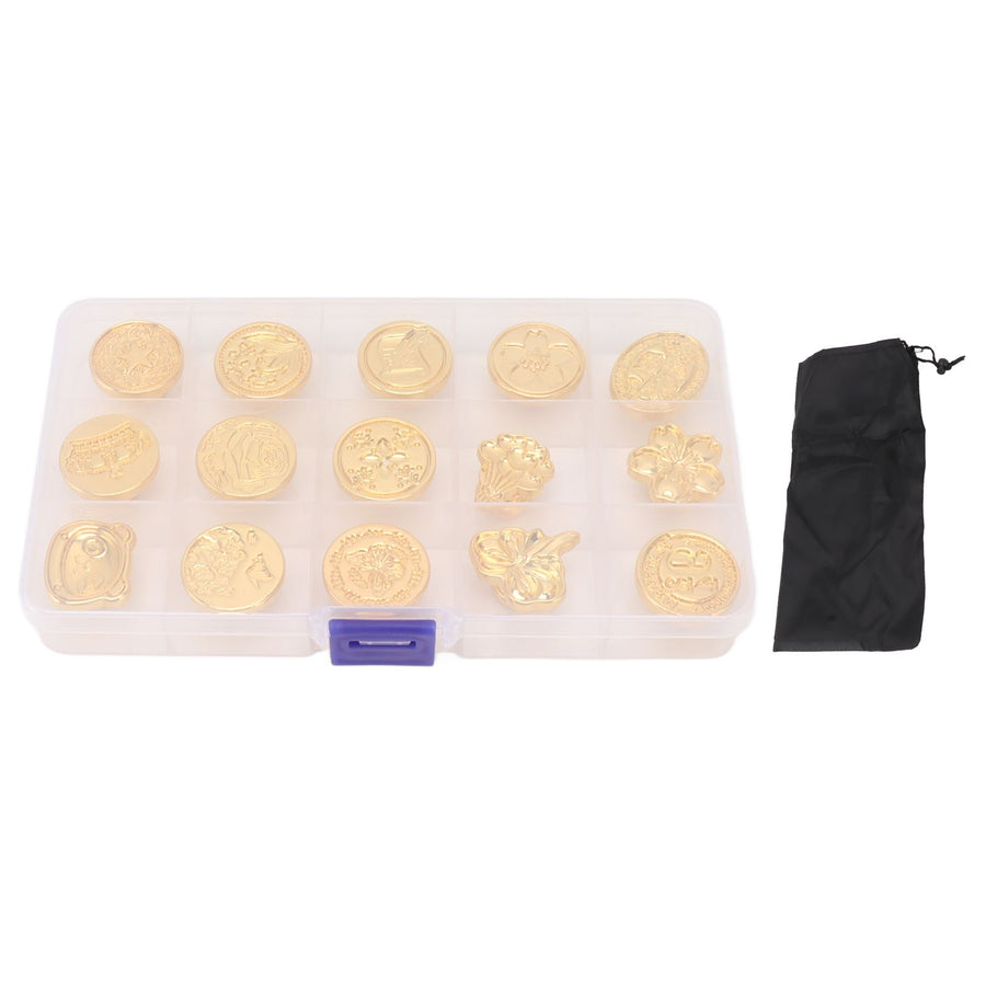 15pcs Wax Sealing Stamp Set Creative Special Shaped Sealing Wax Stamp Heads for Cards Envelopes Invitations Gift Packaging