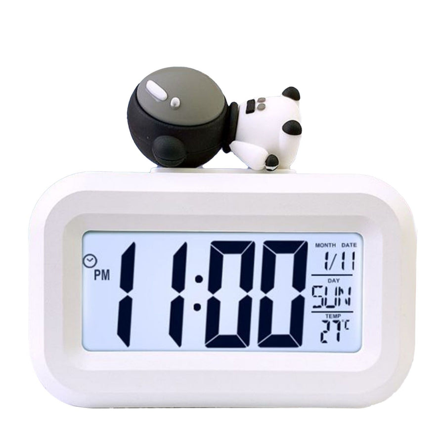 Electronic Clock Cute Cartoon LED Screen Desktop Electronic Alarm Data Time Calendar Temperature Clock Spaceman