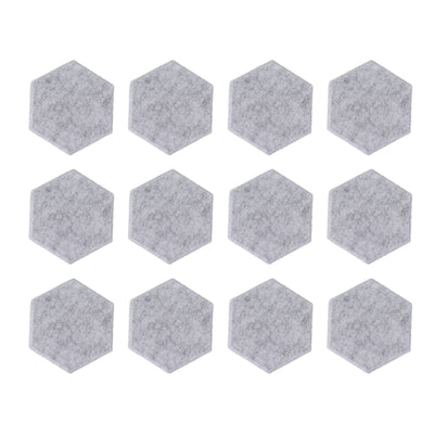 12PCS Hexagon Acoustic Panels High Density Sound Absorbing Panels Sound Proof Beveled Edge Wall Panels 14x12x7cm Light Gray