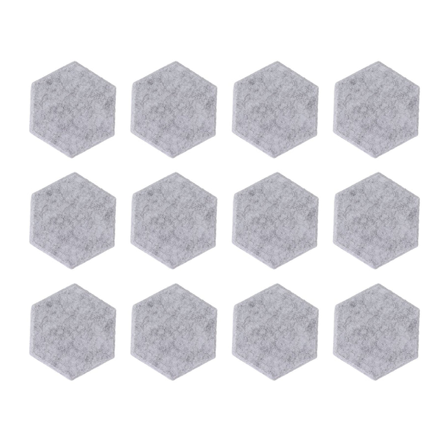 12PCS Hexagon Acoustic Panels High Density Sound Absorbing Panels Sound Proof Beveled Edge Wall Panels 14x12x7cm Light Gray