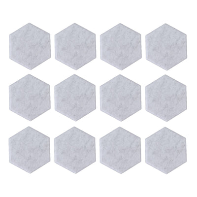 12PCS Hexagon Acoustic Panels High Density Sound Absorbing Panels Sound Proof Beveled Edge Wall Panels 14x12x7cm Silver Gray