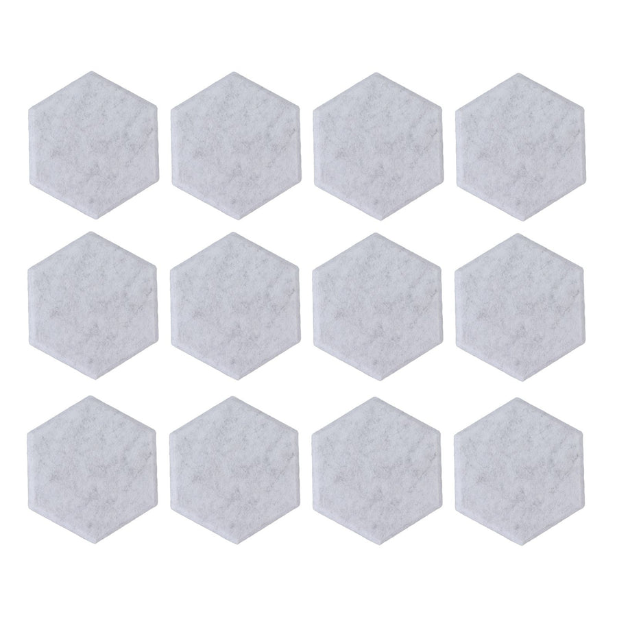12PCS Hexagon Acoustic Panels High Density Sound Absorbing Panels Sound Proof Beveled Edge Wall Panels 14x12x7cm Silver Gray