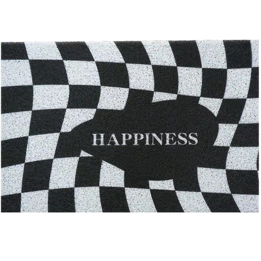 Checkerboard Kitchen Rugs Washable Hallway Entry Carpet Non Slip Entryway Runner Mat for Home Restaurant Office Black