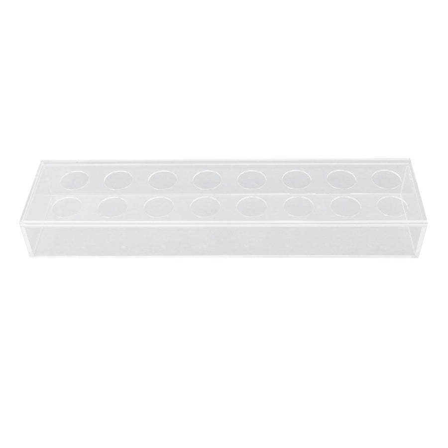 Rectangular Floral Centerpiece Clear Acrylic Flower Vase for Dining Table Wedding Party Home 16 Hole