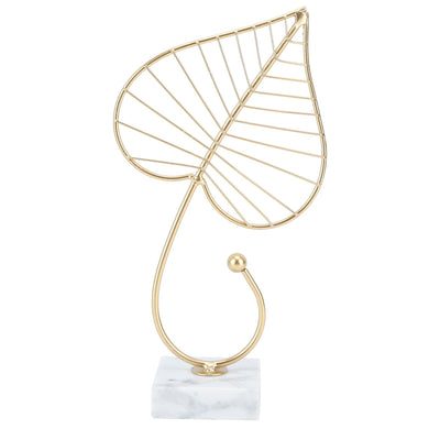 Leaf Sculpture Statue Light Luxury Marble Base Easy to Clean Home Decoration for Hallway